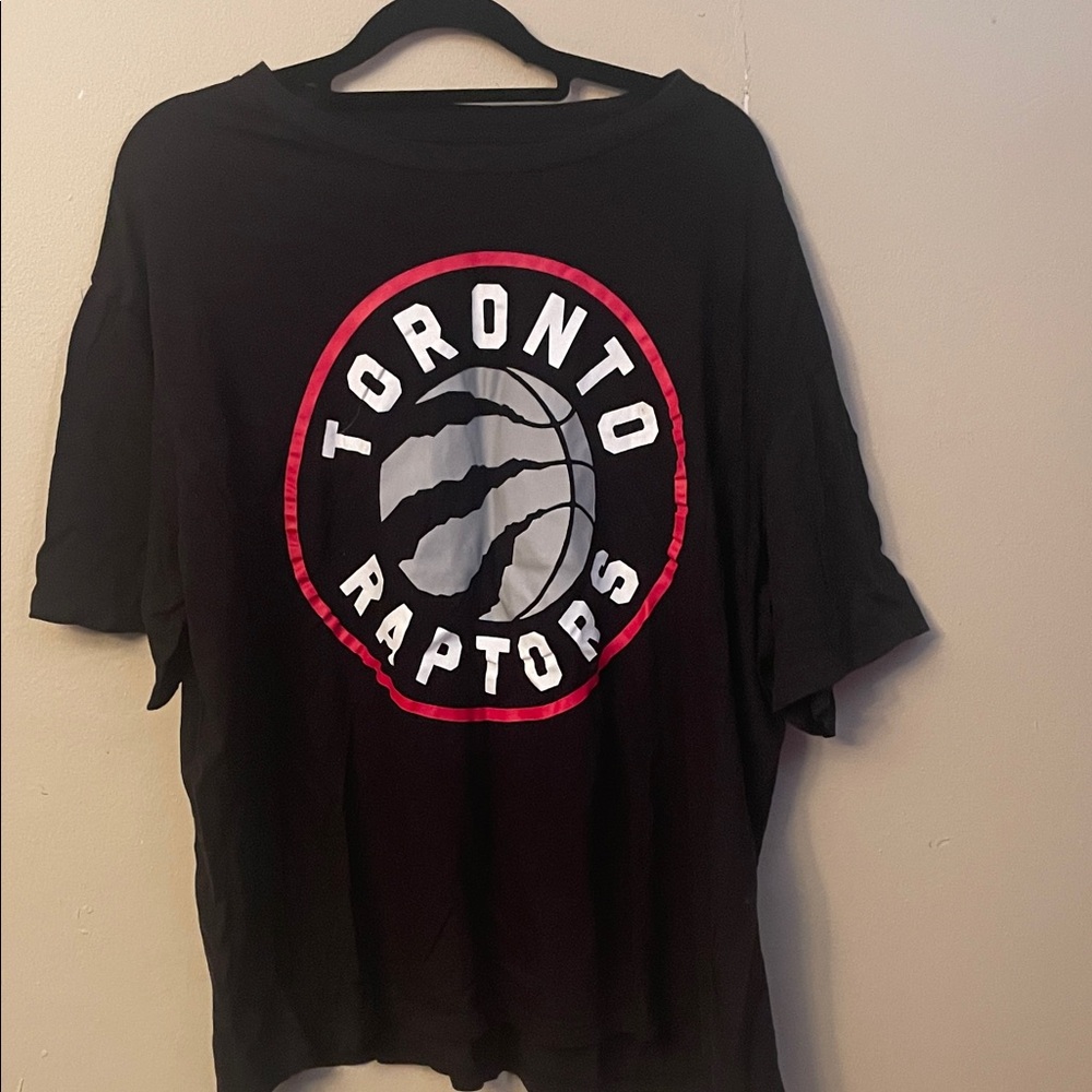 NBA Toronto Raptors Black Tee with Red and White Logo